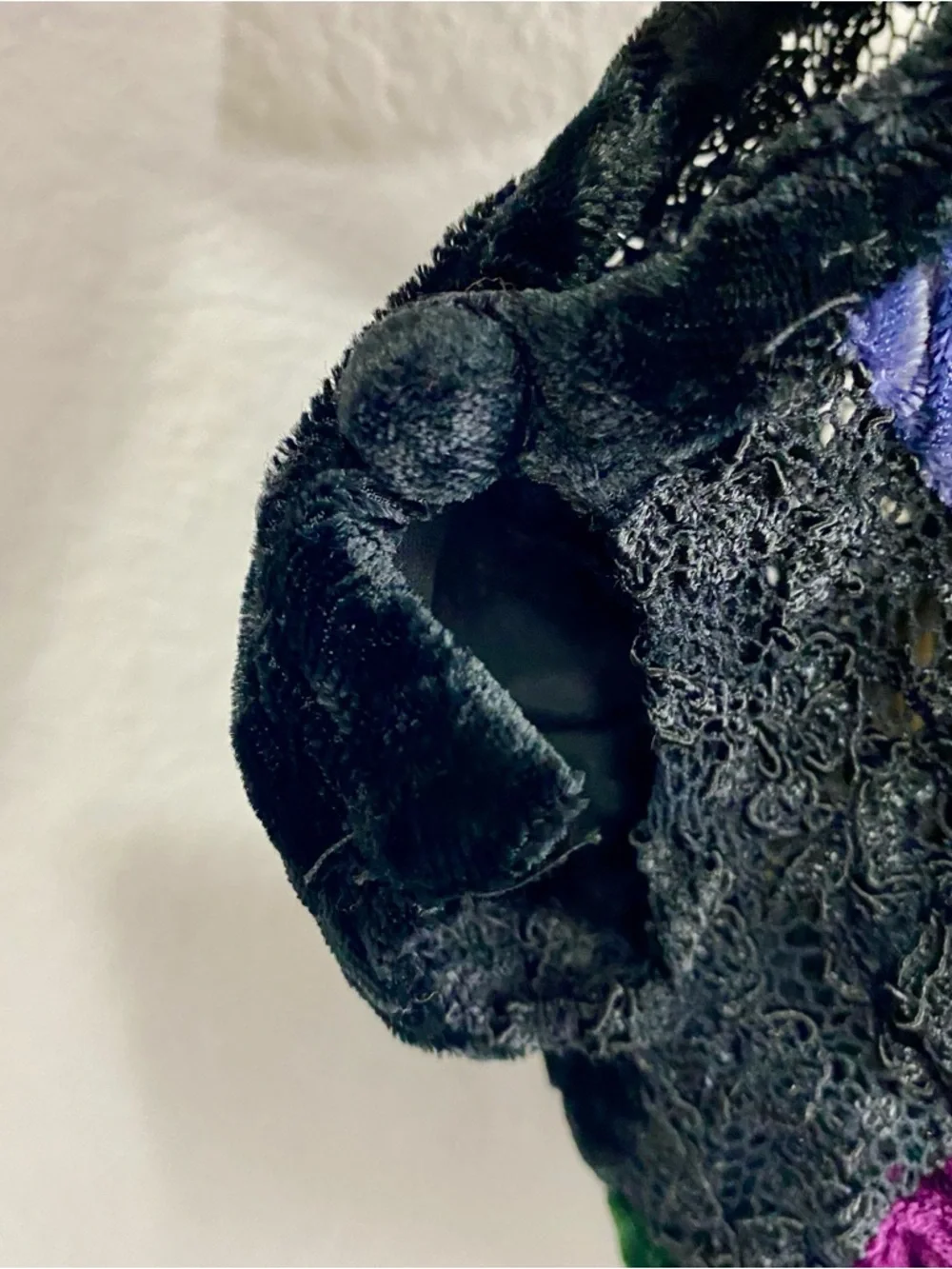 Vintage WR II Velvet Patchwork Lace Jacket Whimsigoth Boho Made‎ in USA M/L